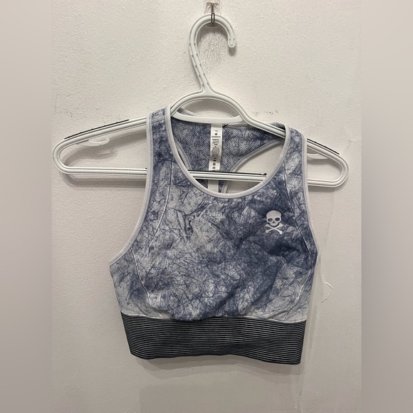 Lululemon x Soulcycle Ebb to Train Sports Bra Blue/Black Size 10 NWT - Picture 2 of 5
